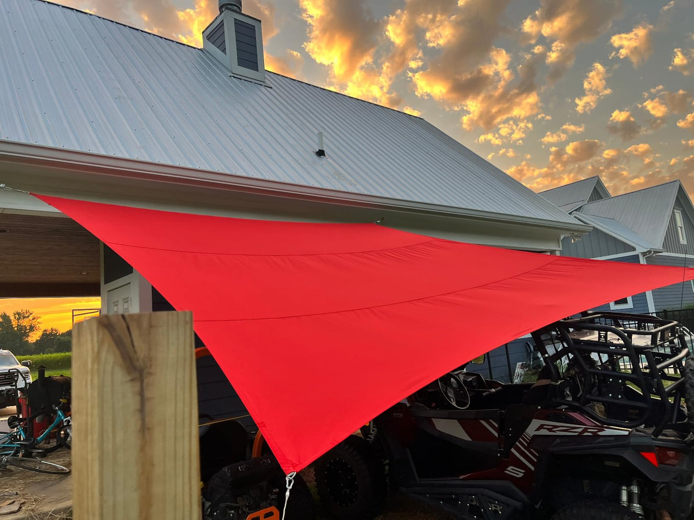 red patio waterproof shade canopy