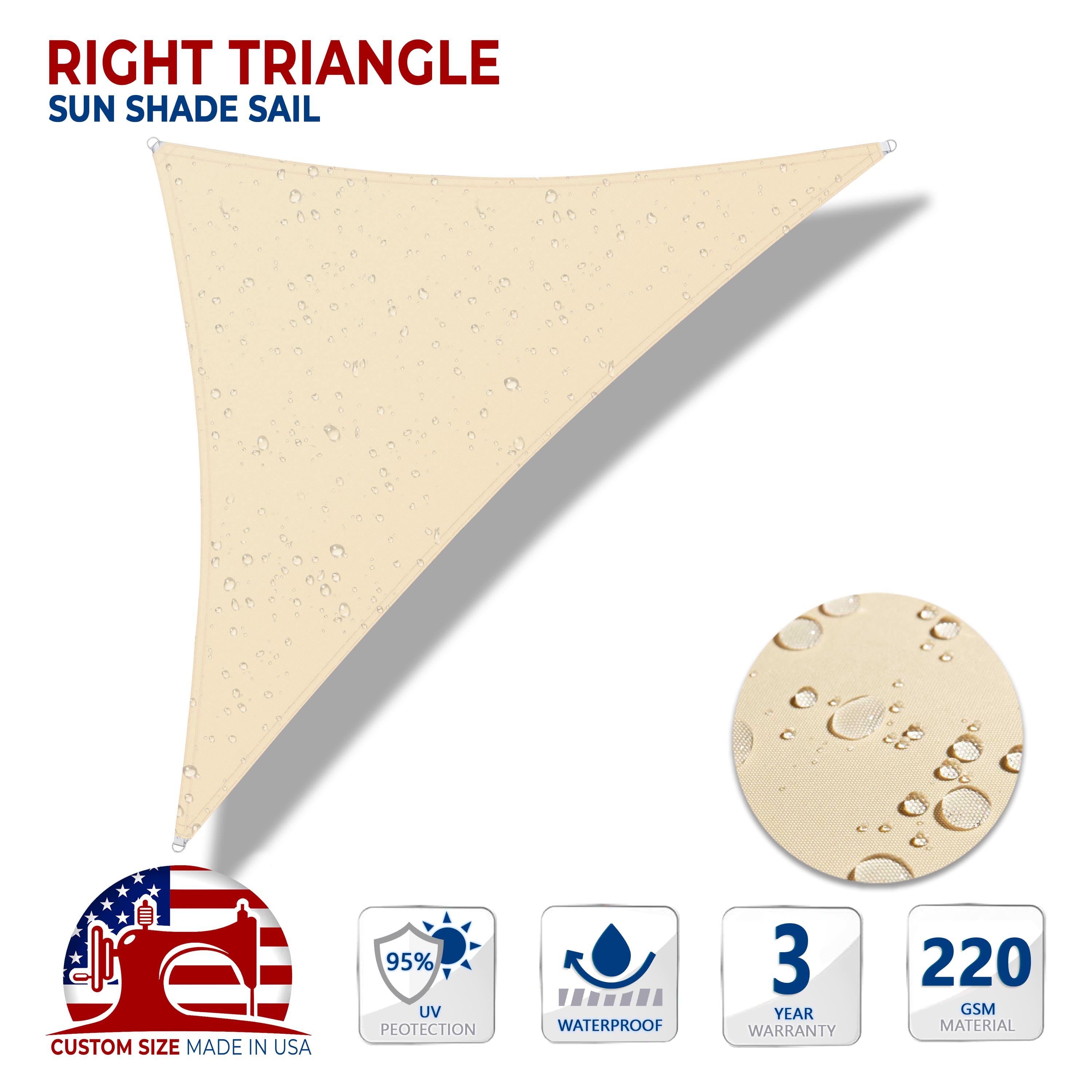 SIAM SHADE/10～The Perfect Collection～ Triangle Sun Shade Sail 20 x 20 x 20 Ft UV Block Fabric