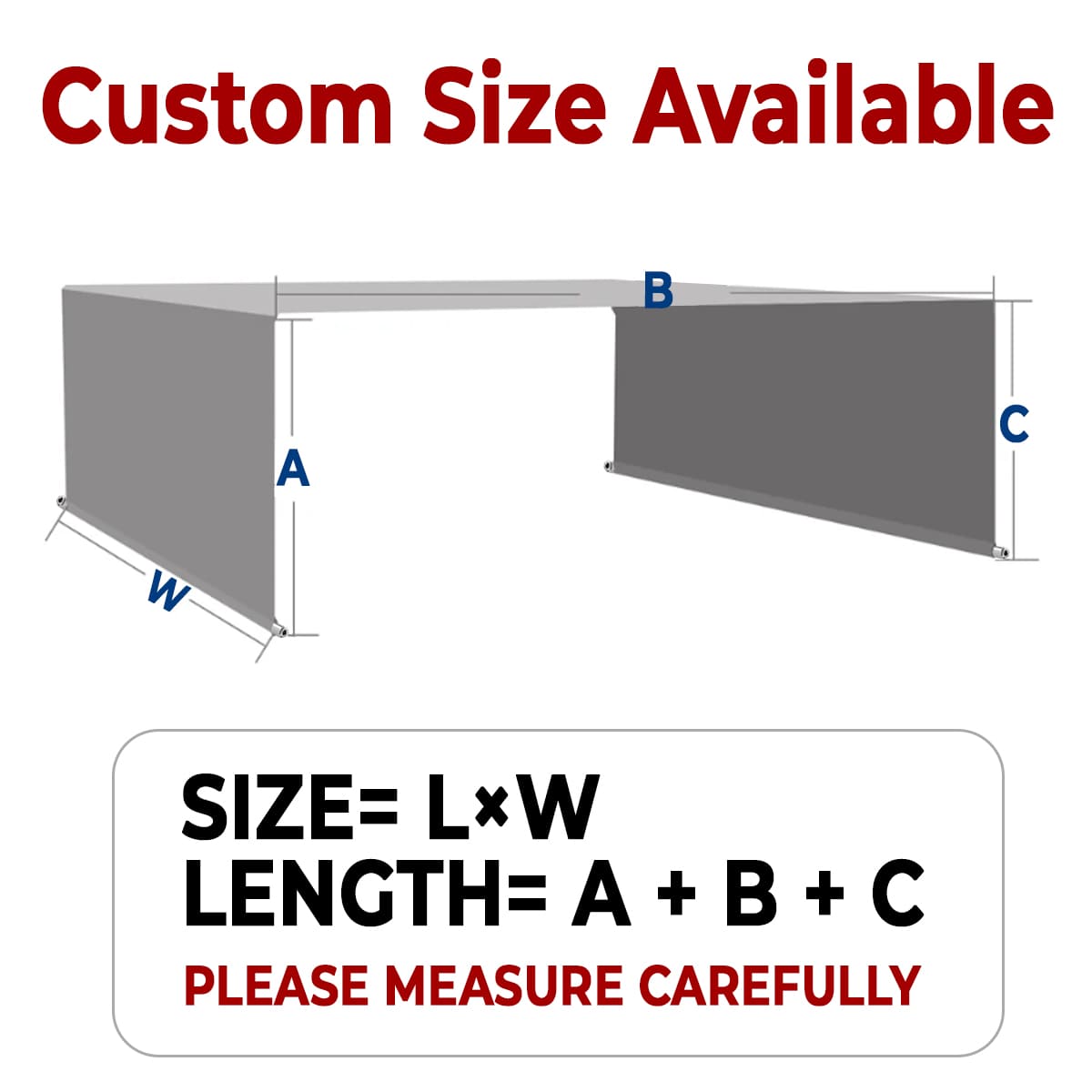 Pergola Canopy with Stainless Steel Weighted Rods custom size available