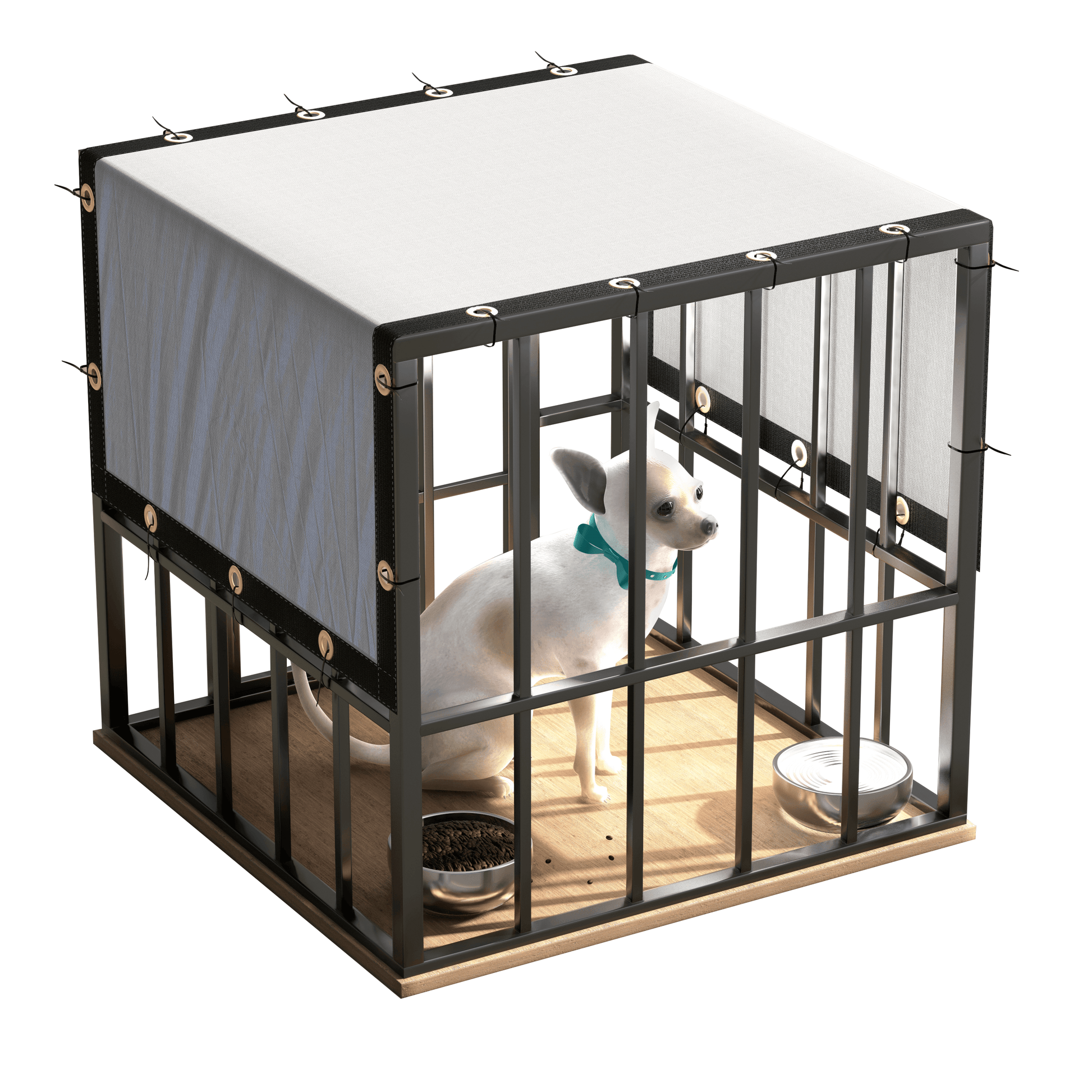 White_Double-Layer_Edge_Dog_Sunshade_with_Brass_Holes