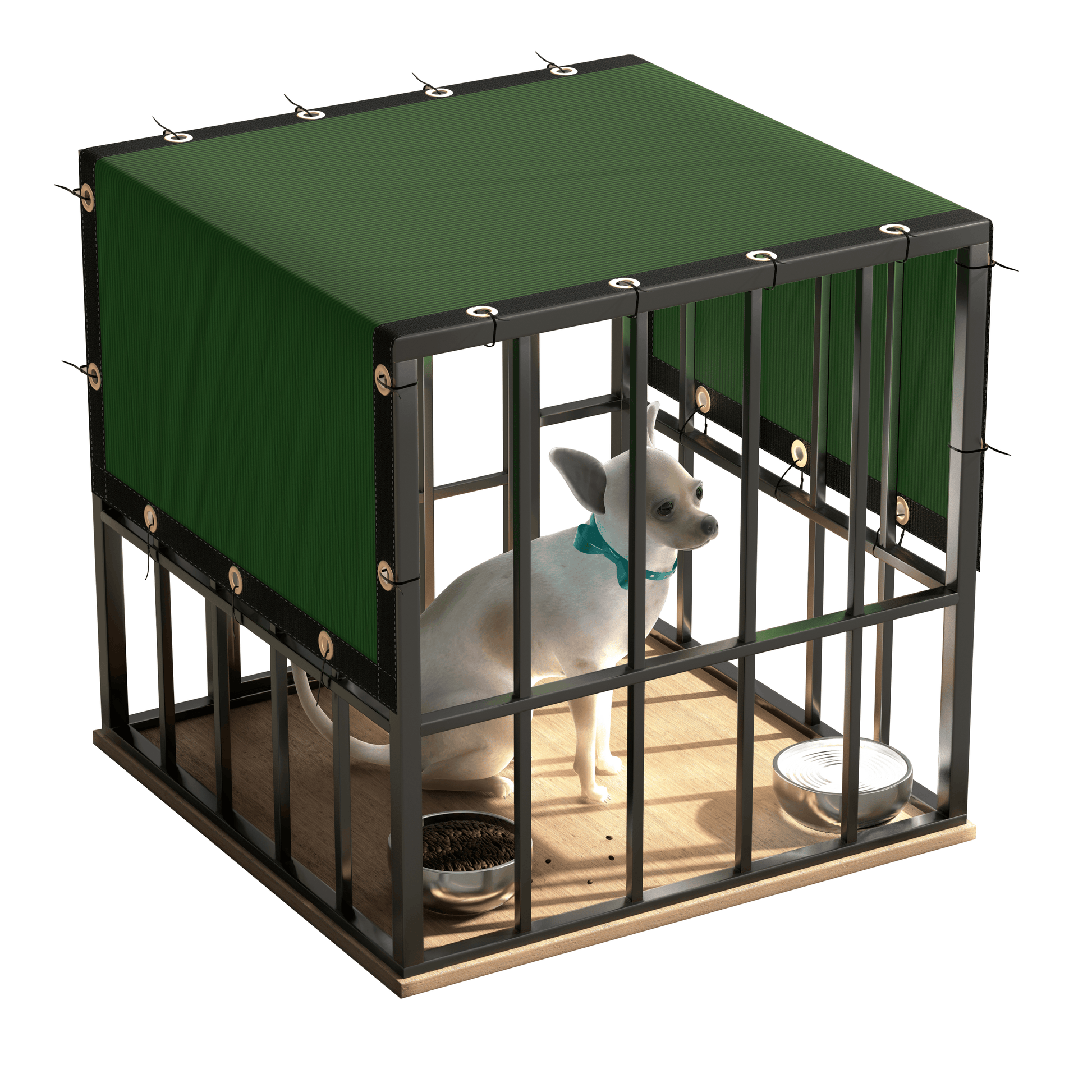green_Double-Layer_Edge_Dog_Sunshade_with_Brass_Holes