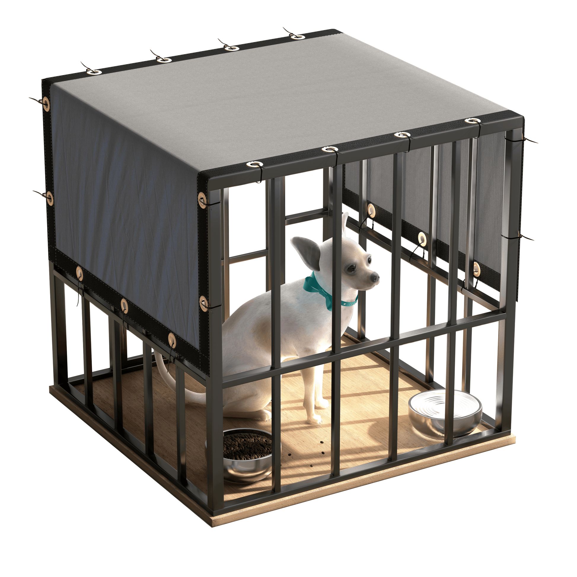 grey_Double-Layer_Edge_Dog_Sunshade_with_Brass_Holes