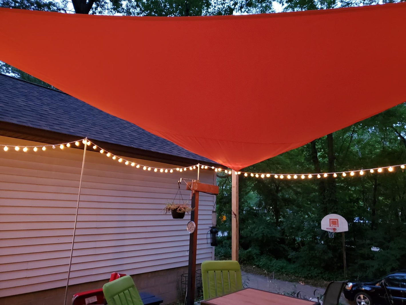 red patio waterproof shade canopy