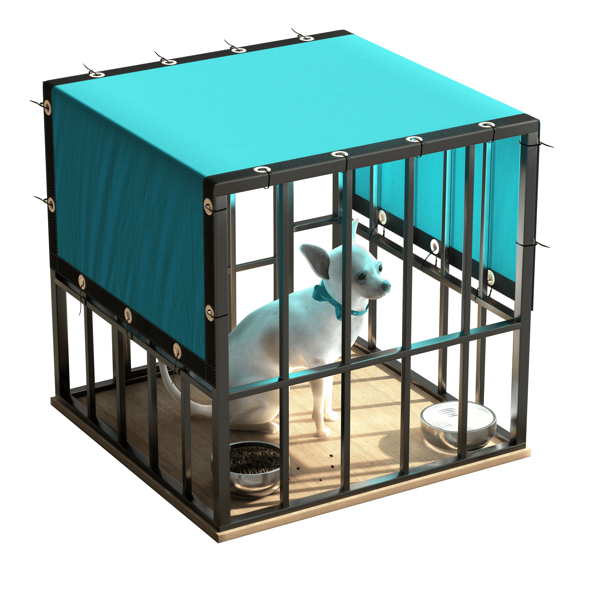turquoise_Double-Layer_Edge_Dog_Sunshade_with_Brass_Holes