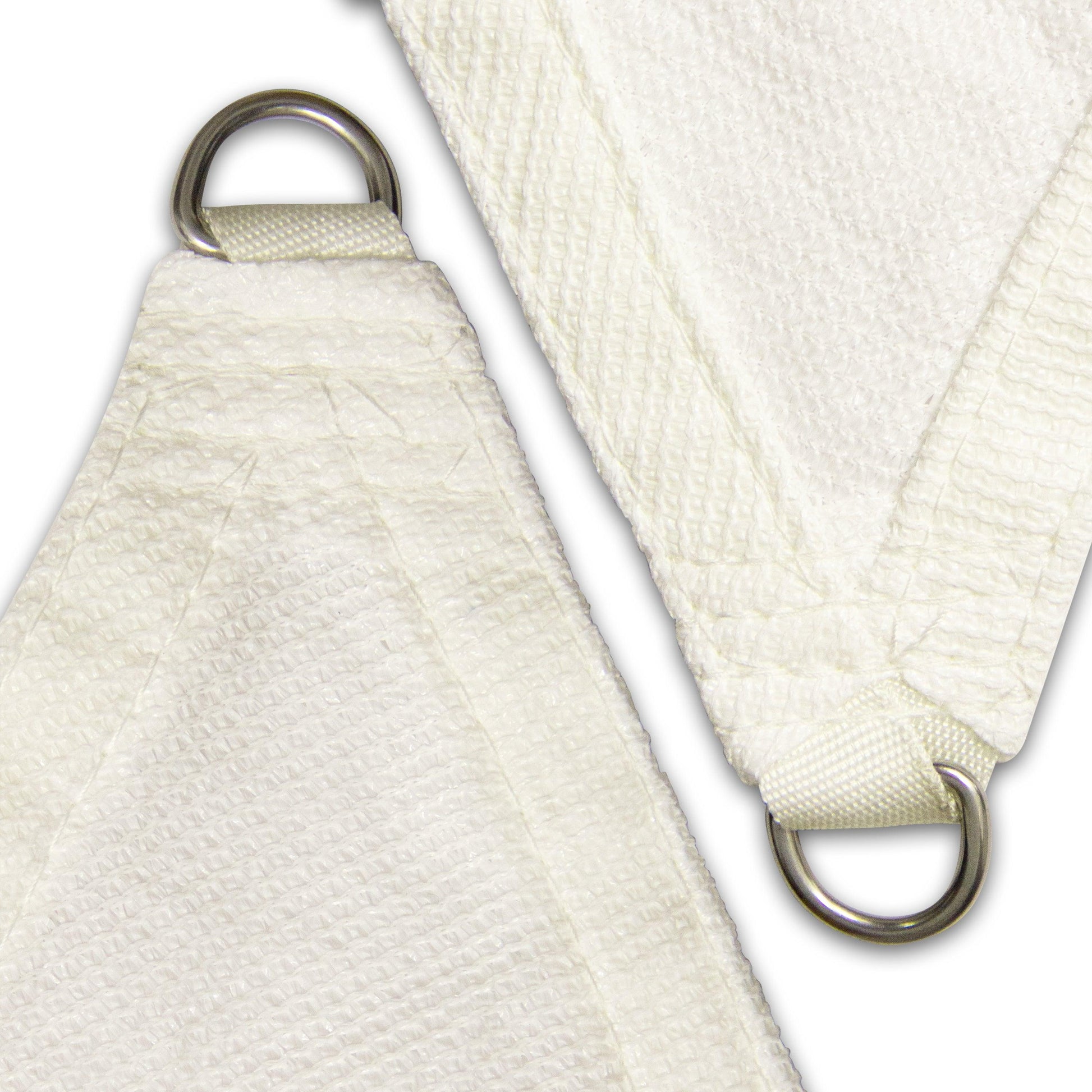 220GSM White Shade Sail with Double Wrap Stainless Steel Metal D-Ring