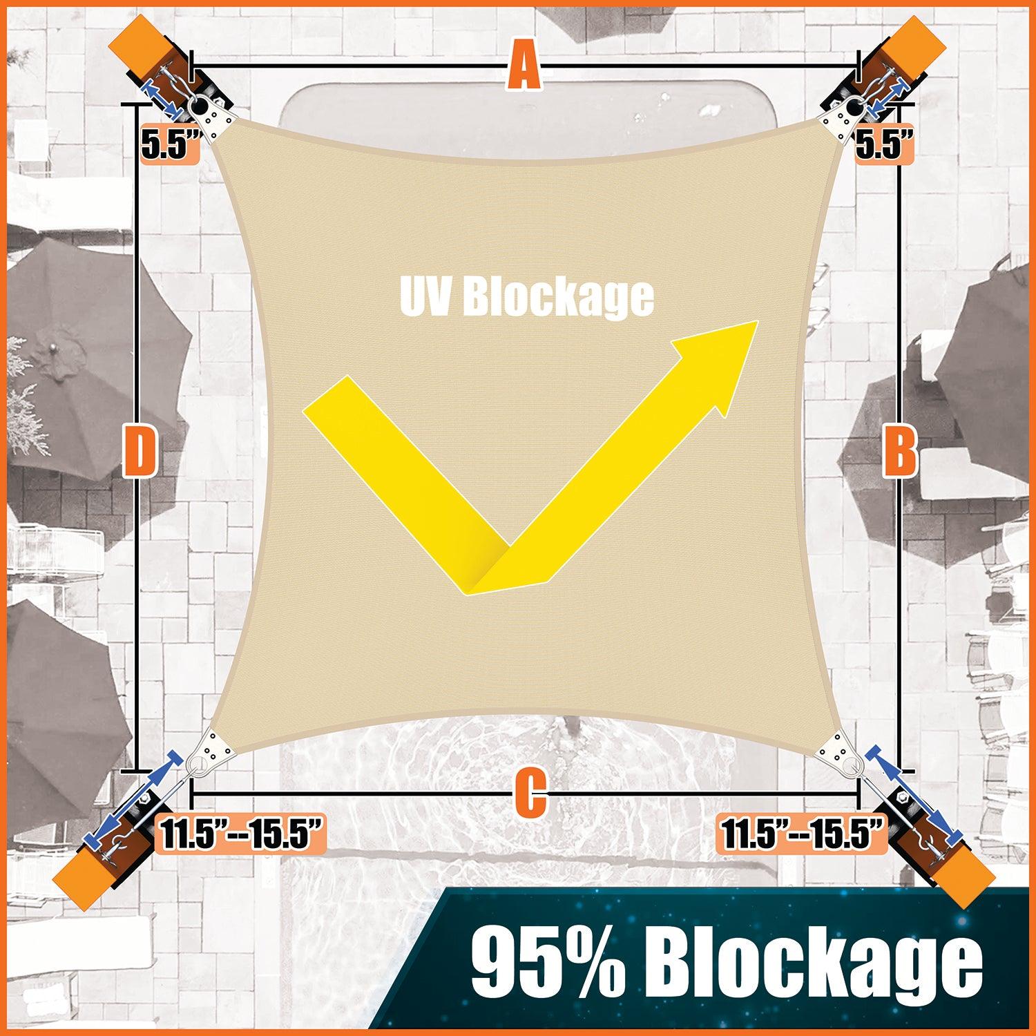 Rectangle beige Shade Sails 95% UV Blockage