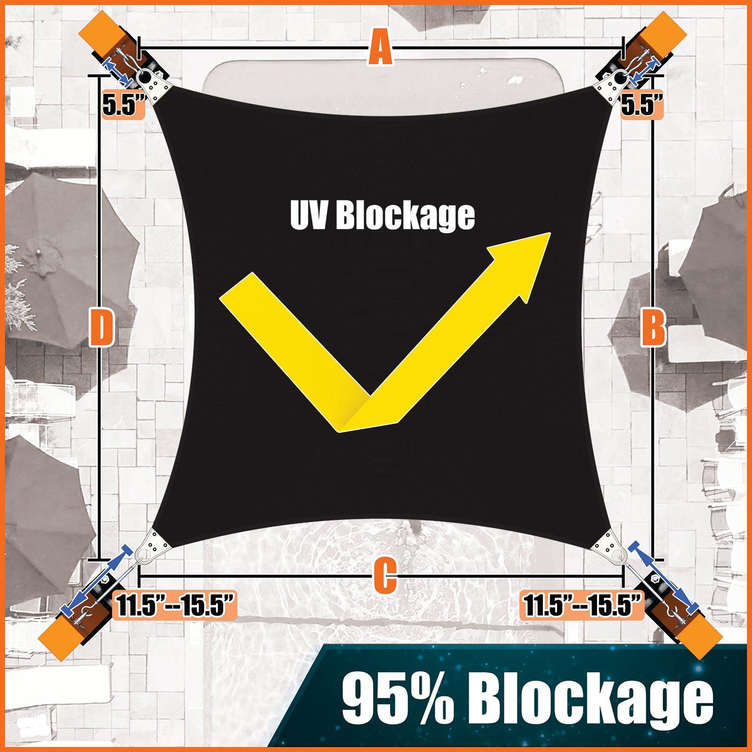 Rectangle_Black Shade Sails 95% UV Blockage