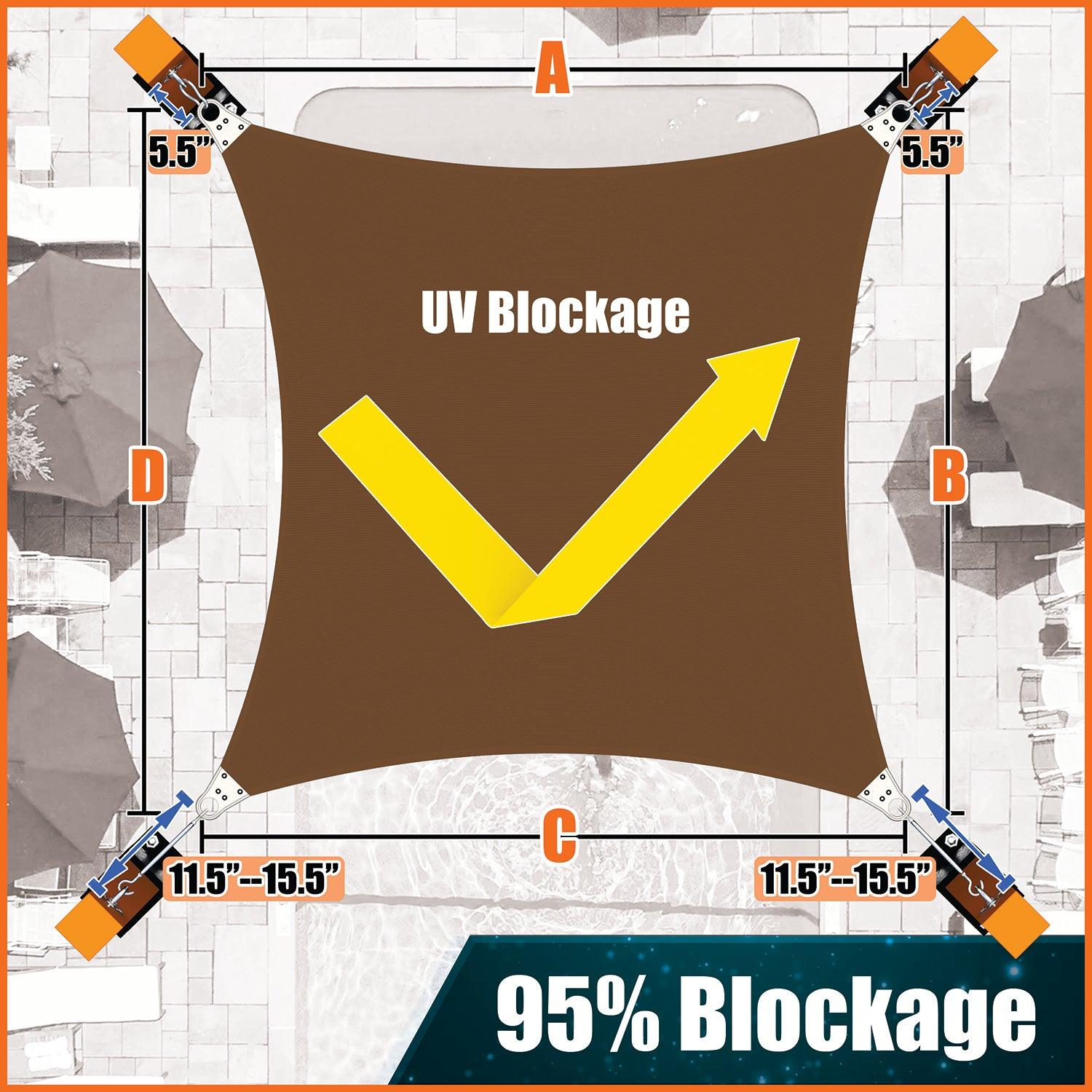 Rectangle_Brown Shade Sails 95% UV Blockage