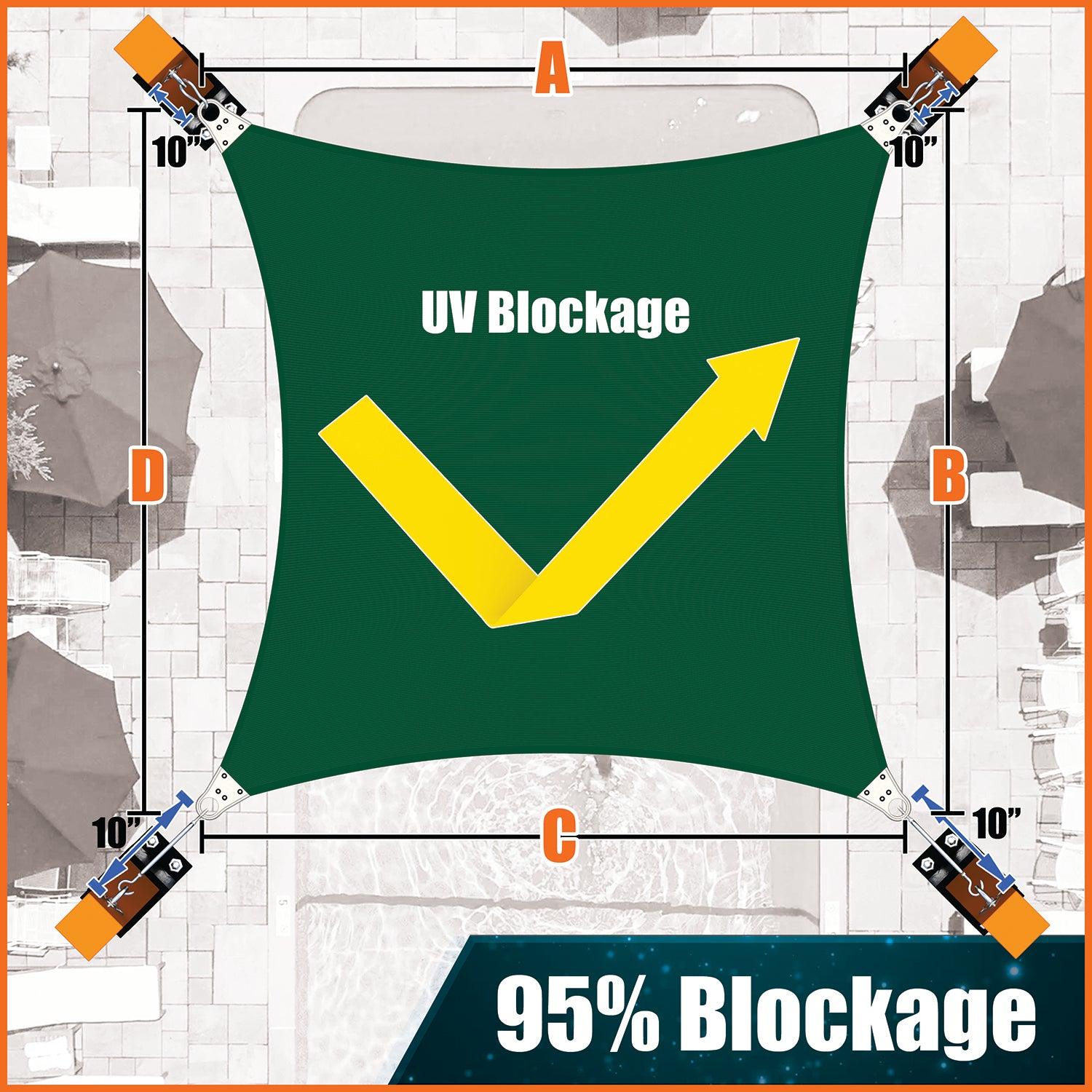 Rectangle_Green Shade Sails 95% UV Blockage