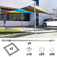 Sun Shade Sail Impact Resistant Stainless Steel Pole / Installation Hardware