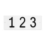 3 numbers Address number plaque in black and white color scheme