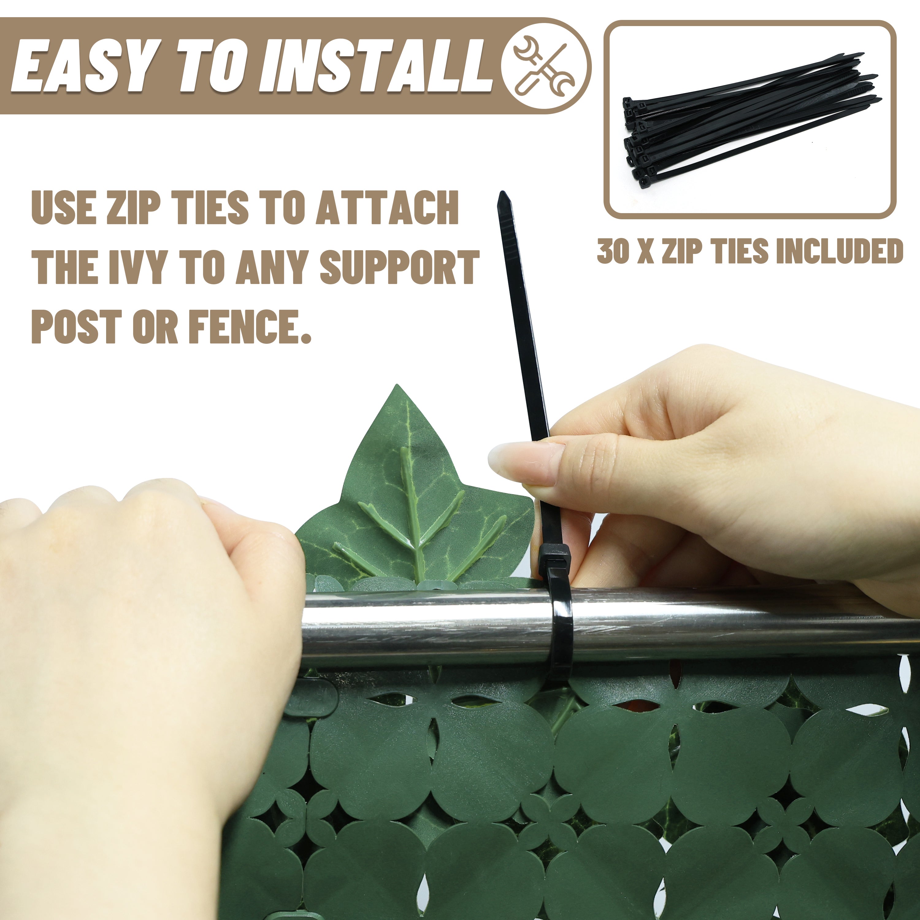 4' Ivy Privacy Fence Artificial Green Wall Screen Greenery Ivy Fence