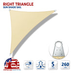 Custom Right Angled Triangle Steel Cable Sun Shade Sail - Super Ring