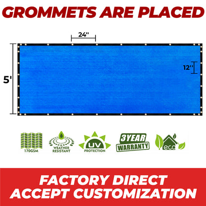 Amgo Privacy Screen for Fence 5' blue