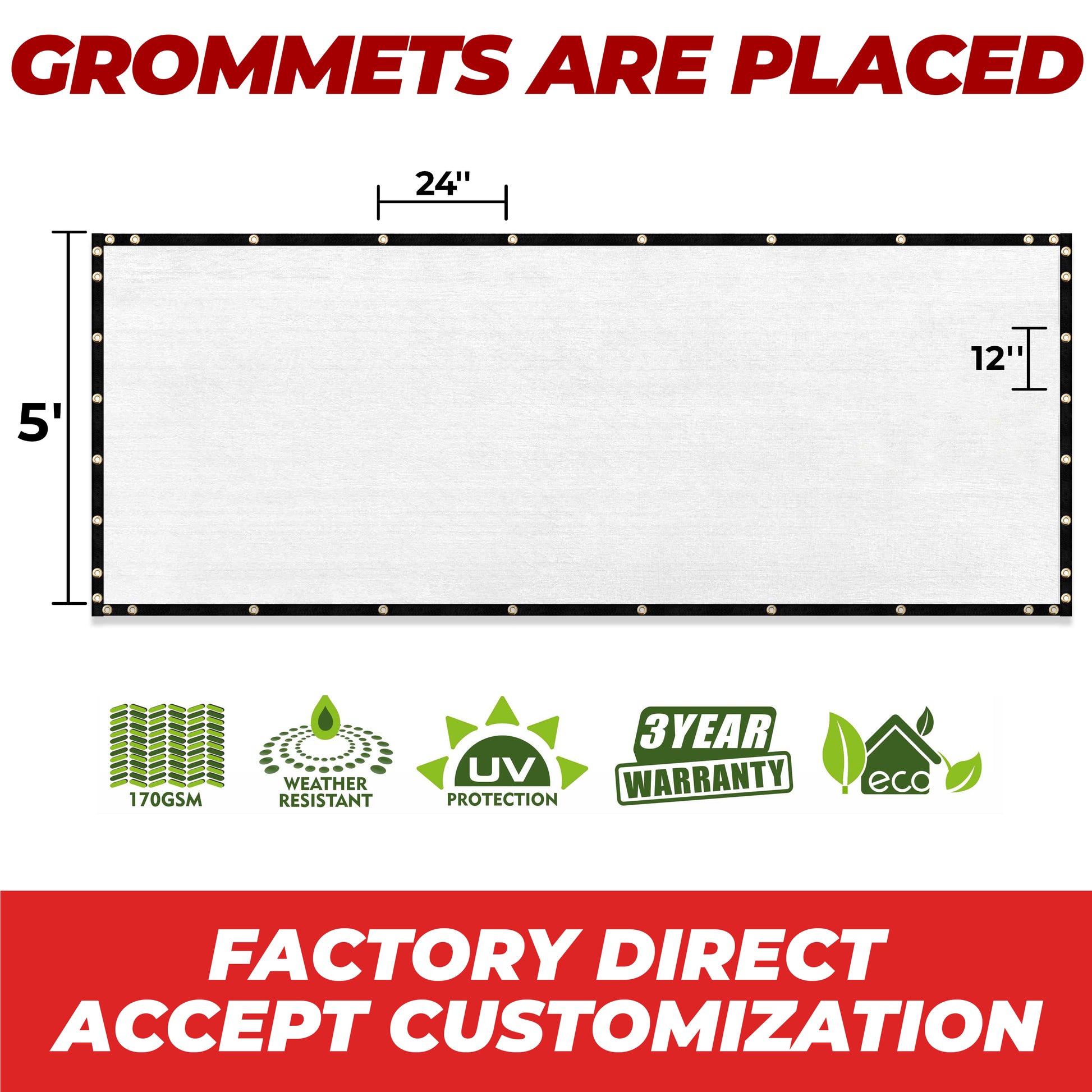 Amgo Privacy Screen for Fence 5' white