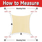 Square Sun Shade Sail with Wire Ring - Pro Ring