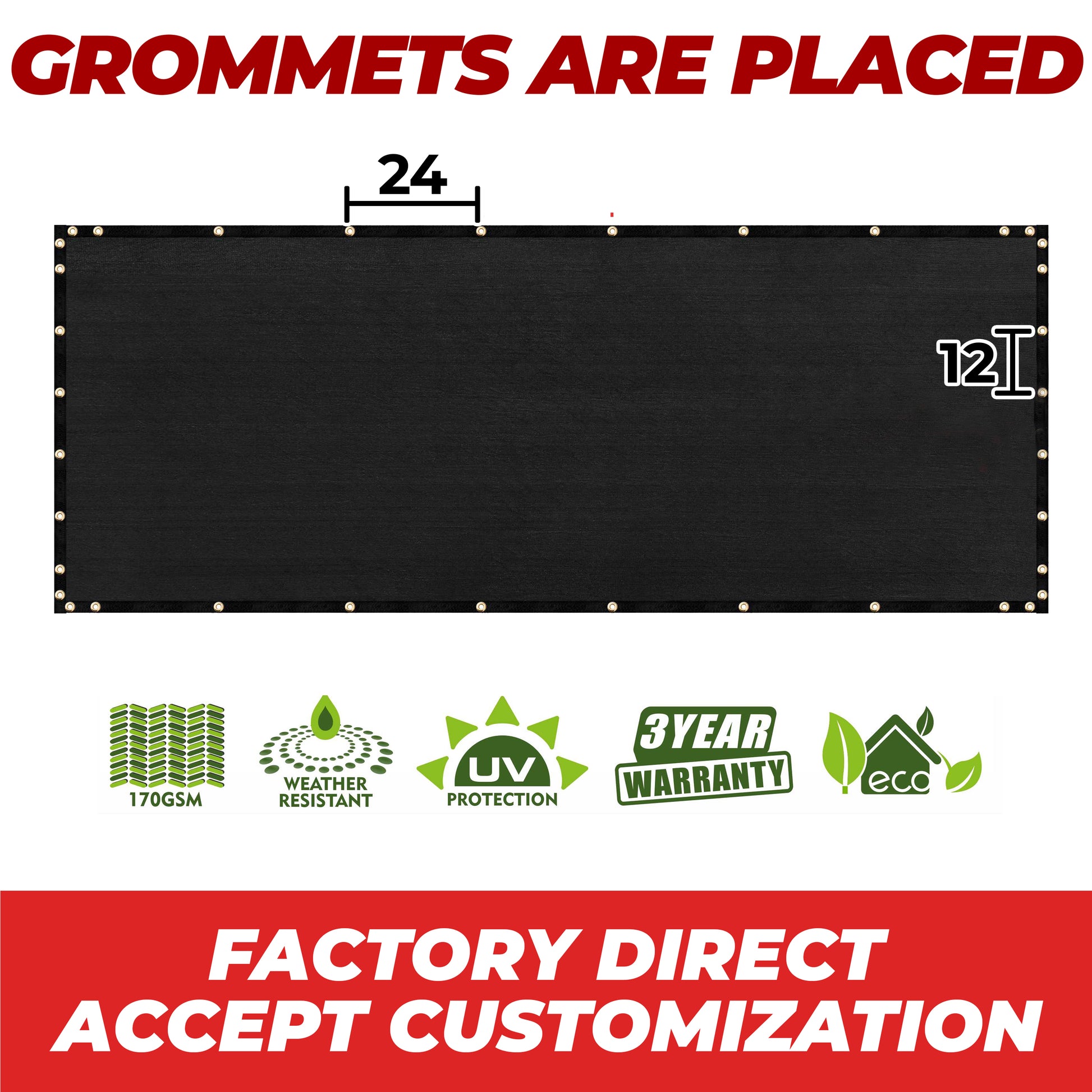 black grommets are placed factory direct accept customization fence screen