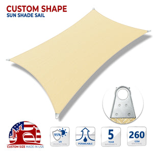 Custom Shapes Steel Cable Sun Shade Sail - Super Ring