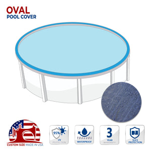 Custom Size Blue Solid Above Ground Pool Cover - Round