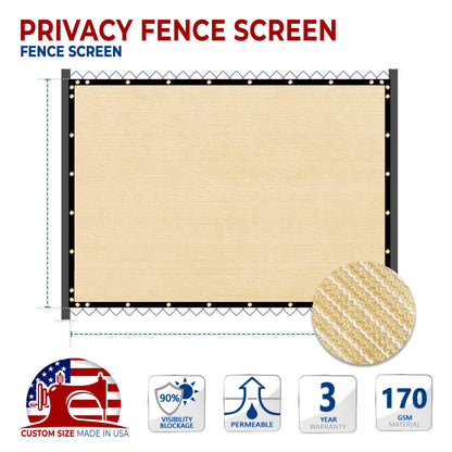 Fence Vision Screen Privacy Fence Screen (Custom Size Made to Order)