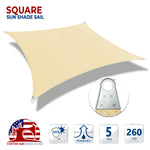 Custom Square Steel Cable Sun Shade Sail - Super Ring