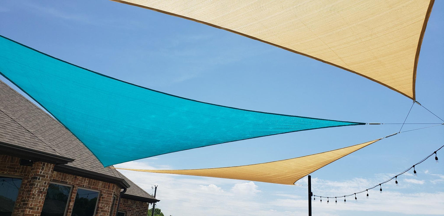 3 colors of triangle shade sails triangular shade sails in the garden patio outdoor