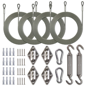 Hardware Mounting Kit with Wire Rope Rectangle 6'