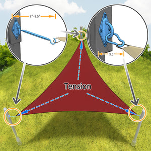 Triangle Sun Shade Sail Installation Kit with Wired Rope - 6"