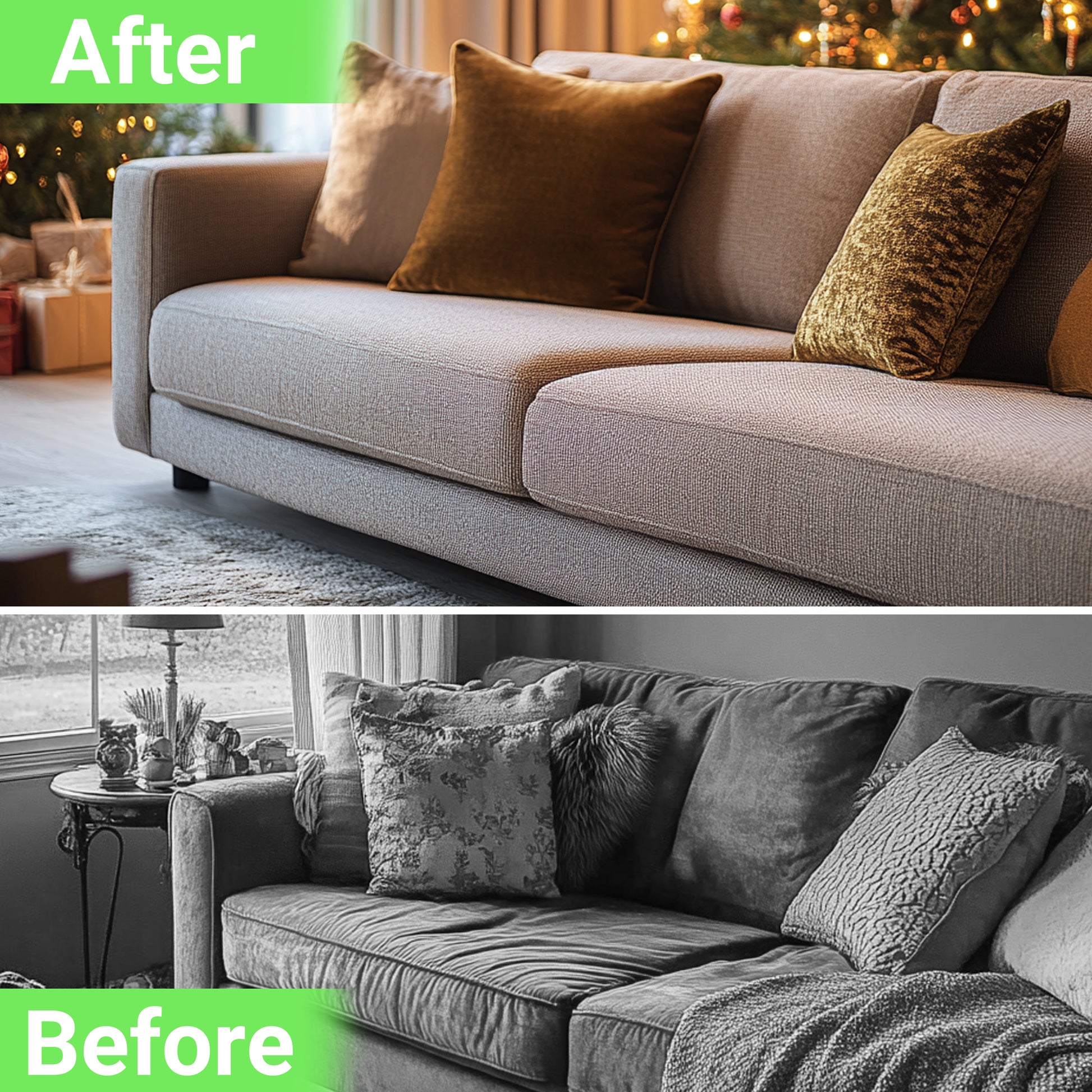 amgo cushion cover before and after