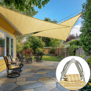 Custom Size Equilateral Triangle Sun Shade Sail with Wire Ring -  Pro Ring