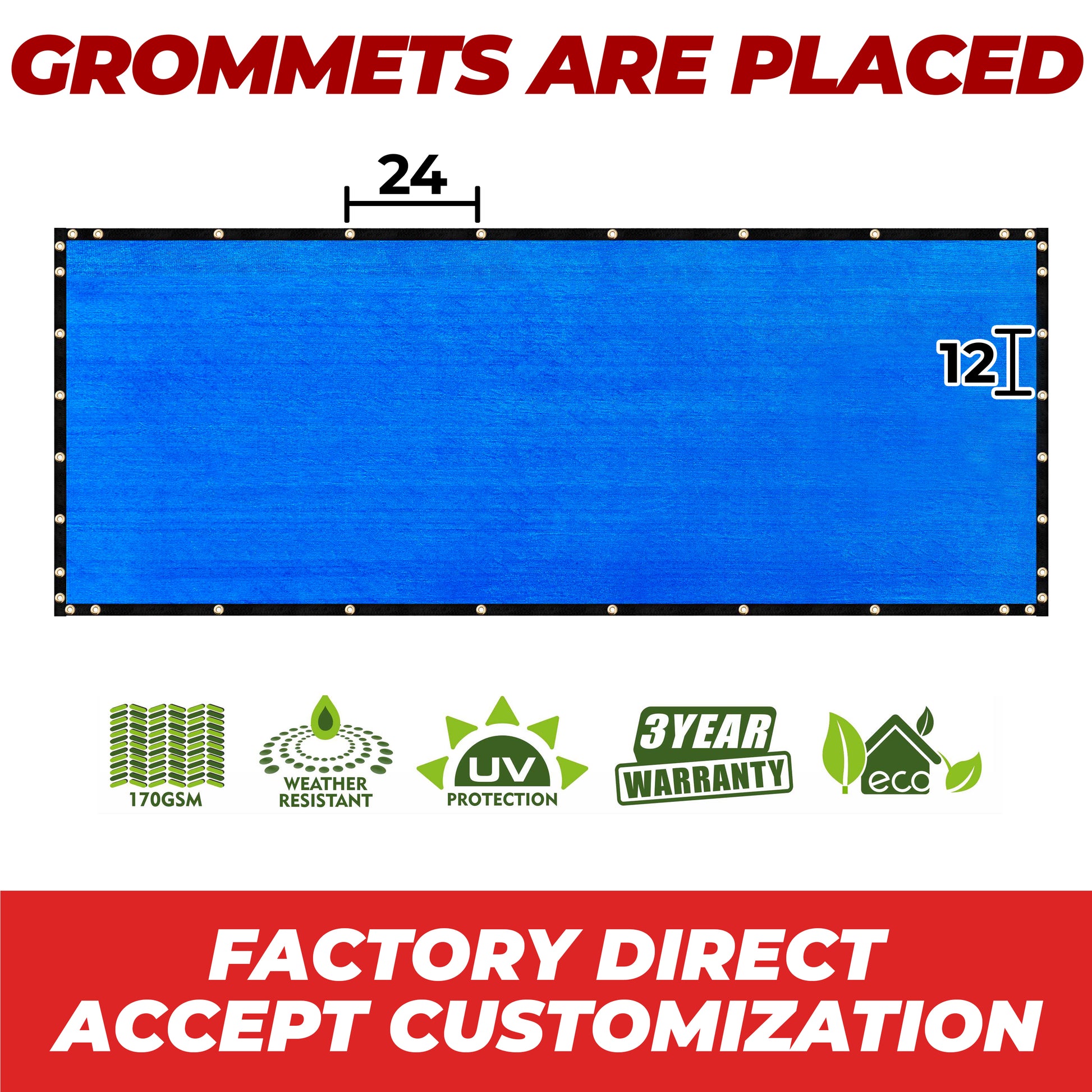 blue grommets are placed factory direct accept customization fence screen