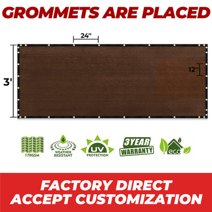 brown grommets are placed factory direct accept customization fence screen 3' height