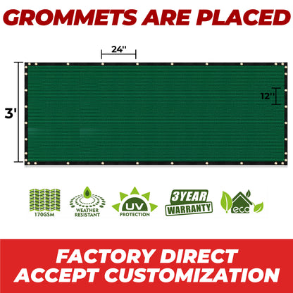 green grommets are placed factory direct accept customization fence screen 3' height