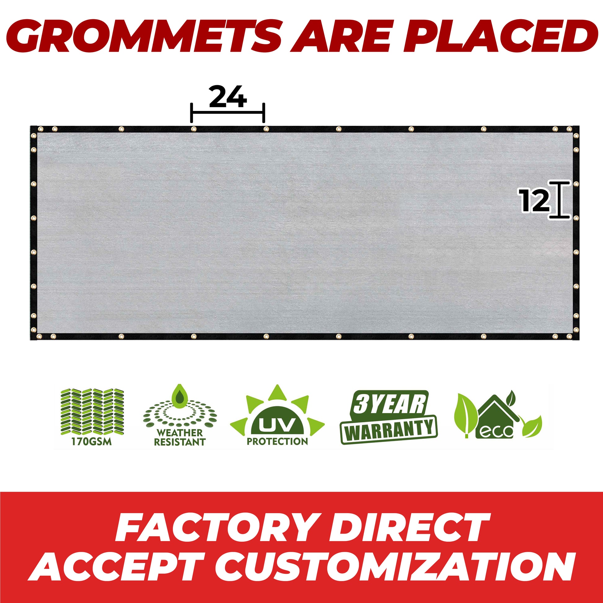 grey grommets are placed factory direct accept customization fence screen