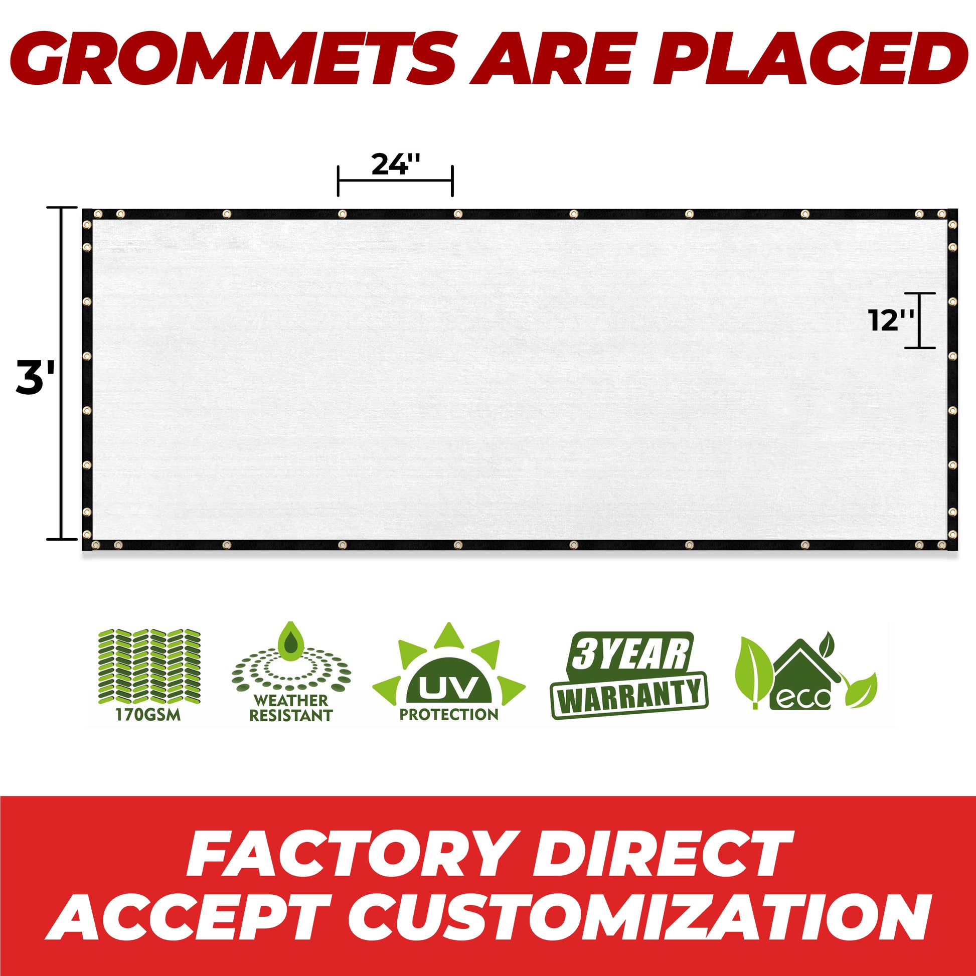 white grommets are placed factory direct accept customization fence screen 3' height