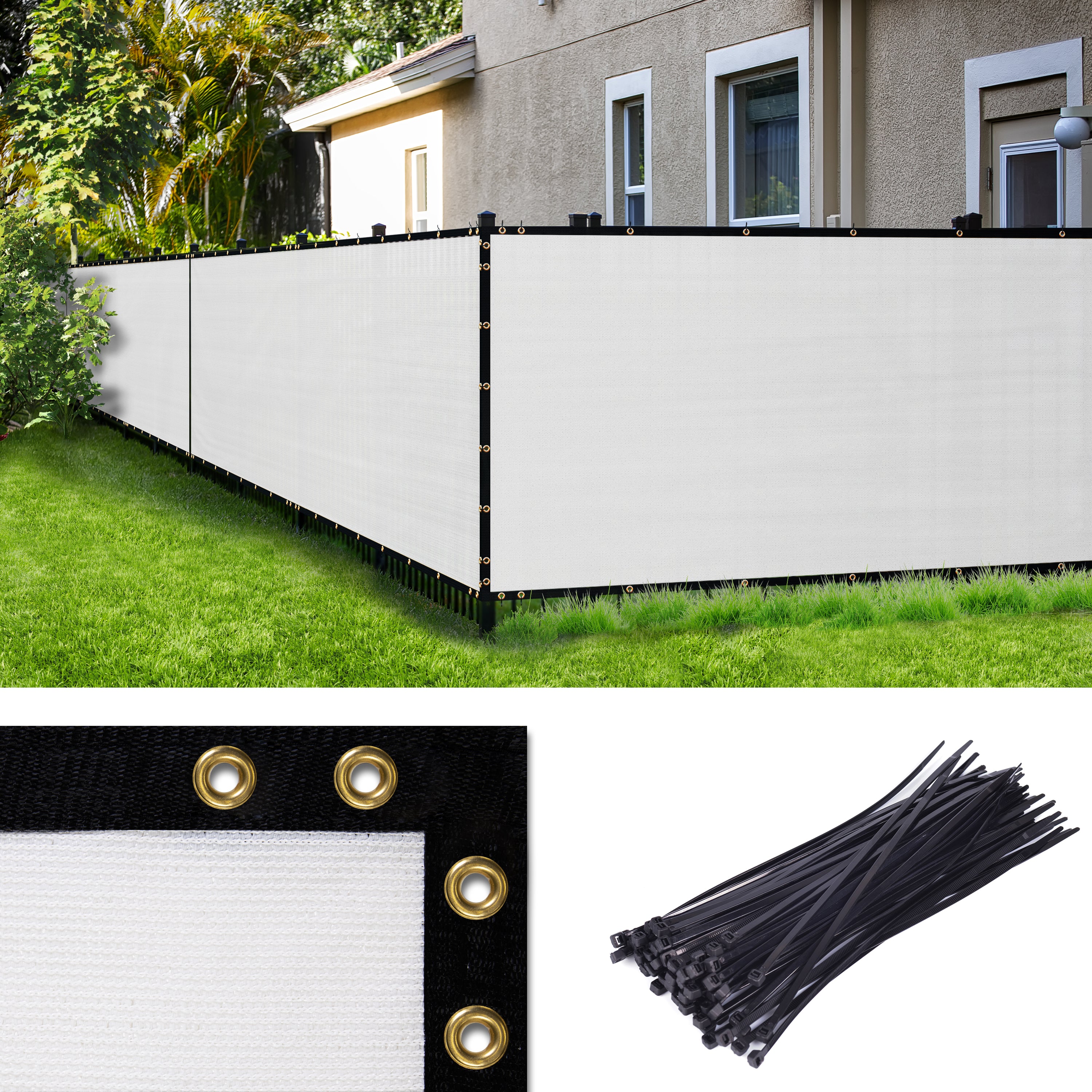 3 Ft. 4 Ft. & 5 Ft. Privacy Fence Screen w/ Copper Grommets