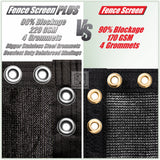 Heavy Duty PLUS Fence Privacy Screen Cover Windscreen with Heavy Duty Brass Grommets, Commercial Grade - 220 GSM | 4 Sizes & 5 Colors