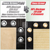 Heavy Duty PLUS Fence Privacy Screen Cover Windscreen with Heavy Duty Brass Grommets, Commercial Grade - 220 GSM | 4 Sizes & 5 Colors