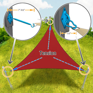 Stainless Steel 6" Sun Shade Sail Hardware Installation Kit - Triangle